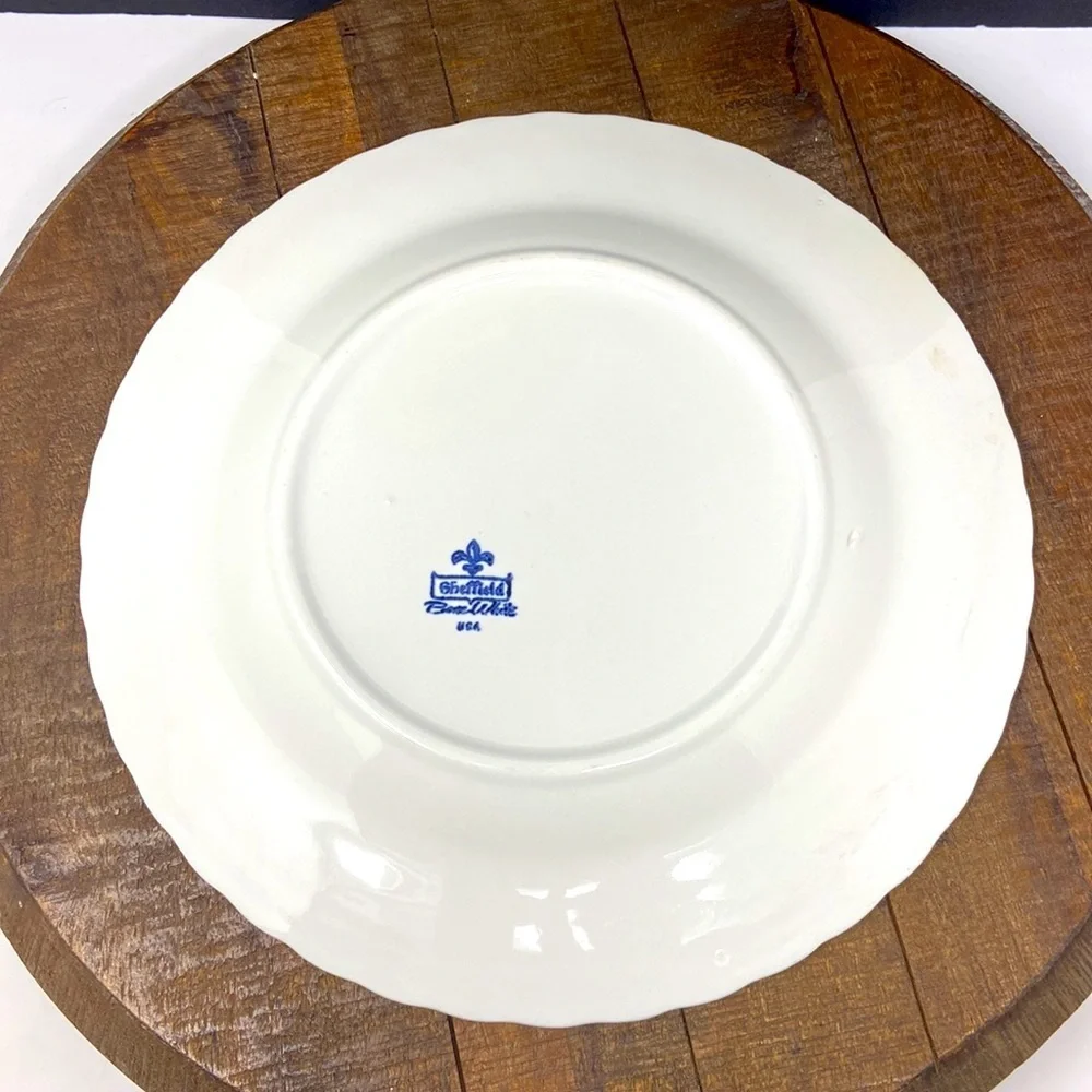 SHEFFIELD White Bone China 1968 USA Calendar Decorative Plate 10-1/4” Vintage